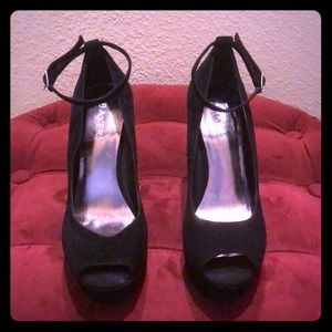 Ankle Strap Suede Wedge Platforms